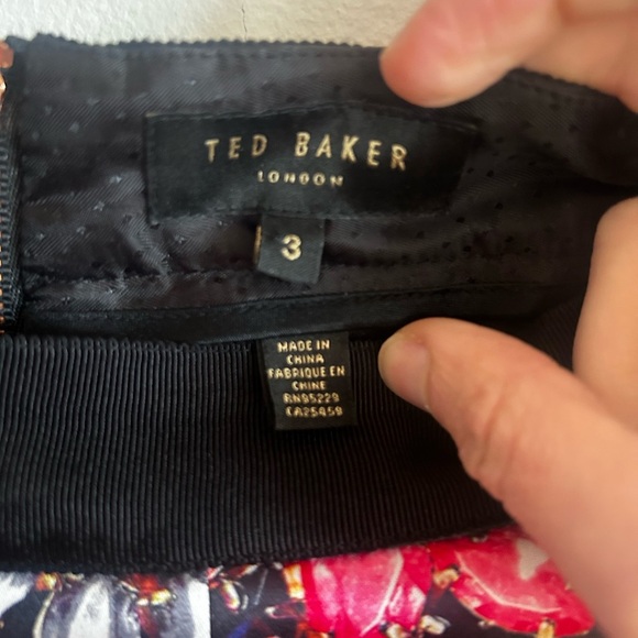 *NWOT* Ted Baker London Tebal Crystal Brooch Floral A-Line Skirt - Picture 4 of 5